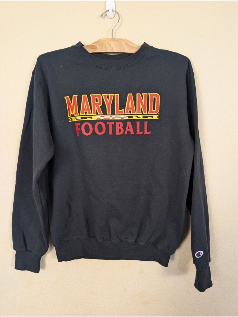 Vintage University of Maryland Terps Football Sweatshirt Champion Unisex S Y2K